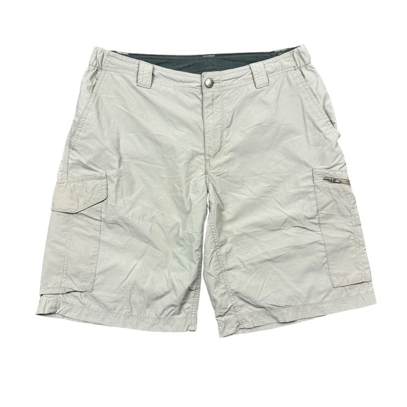Columbia Other - Columbia Cargo Shorts Men 34 Light Gray 10" Nylon Outdoors Hiking Fishing Casual